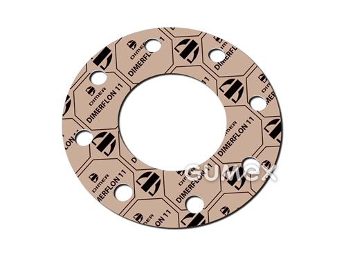 Teflónová doska DIMERFLON 11, hrúbka 2mm, 1500x1500mm, 85bar, PTFE, +260°C, ružová